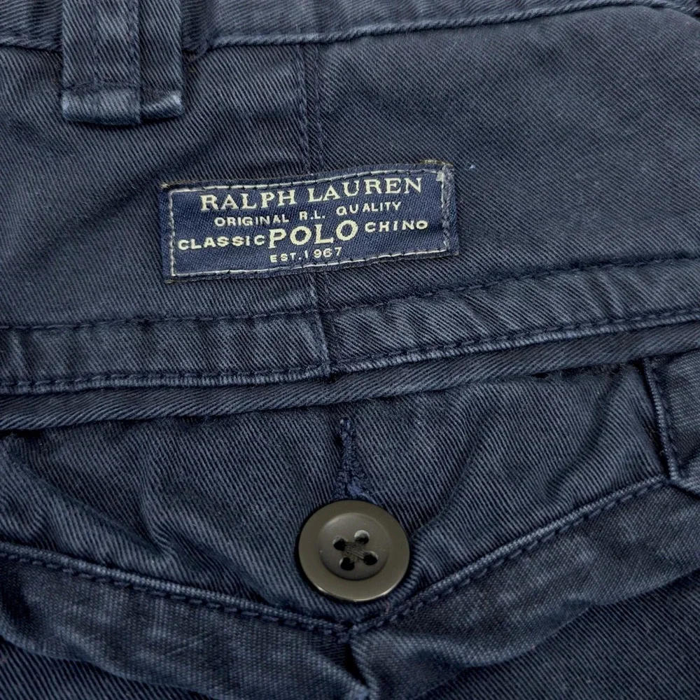 Polo Ralph Lauren‎ Classic Chino Cargo Shorts Mens Size 42 Navy Blue Cotton